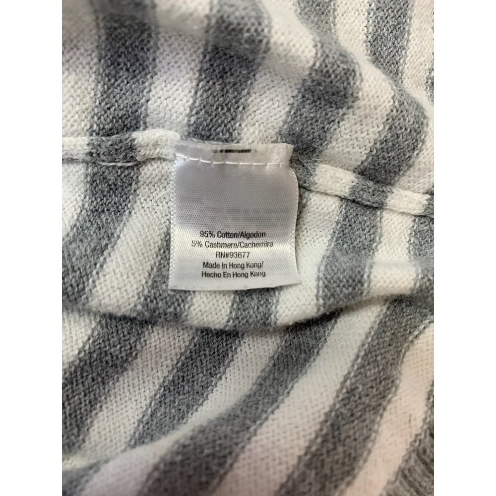 A.N.A Women's Light Grey & White Stripped Sweater Top - Picture 4 of 7